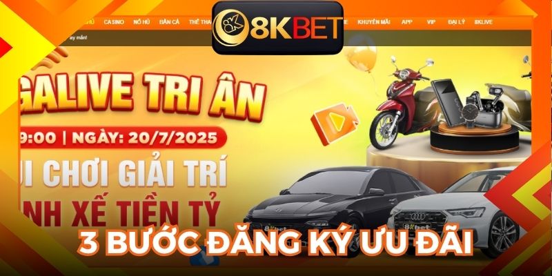 3 Bước đăng ký ưu đãi đơn giản tại nhà cái